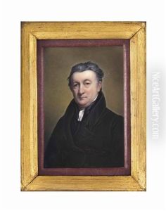 Henry Bone, R.a. (1755-1834), Seated, In Black Coat, Waistcoat And White Stock (after John Jackson) by Henry Bone