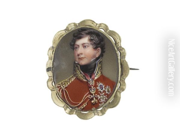 George Iv (1762-1830) When Prince Regent (1811-1820), Wearing Scarlet Coat With Black Standing Collar Embroidered With Gold, Gold Epaulette, White Chemise And Black Stock - view 1