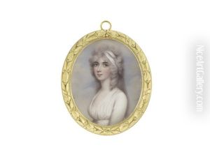 Harriet Cockerell Nee Rushout (d.1851), Wearing White Dress And White Bandeau In Her Powdered Hair