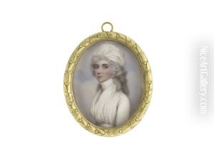 The Hon. Lady Rebecca Northwick Nee Bowles (1740-1818), Wearing White Dress And Fichu Wrapped Around Her Neck, Her Hair Powdered Beneath A White Turban