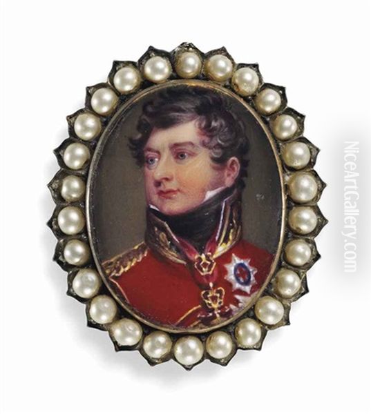 George Iv (1762-1830) When Prince Regent, In Field Marshal's Red Uniform With Gold-embroidered Black Collar And Gold Lacing - view 1