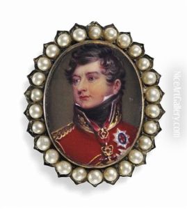 George Iv (1762-1830) When Prince Regent, In Field Marshal's Red Uniform With Gold-embroidered Black Collar And Gold Lacing by Henry Bone