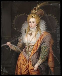 Portrait Of Queen Elizabeth I, The Rainbow Portrait (after Zucchero) by Henry Bone