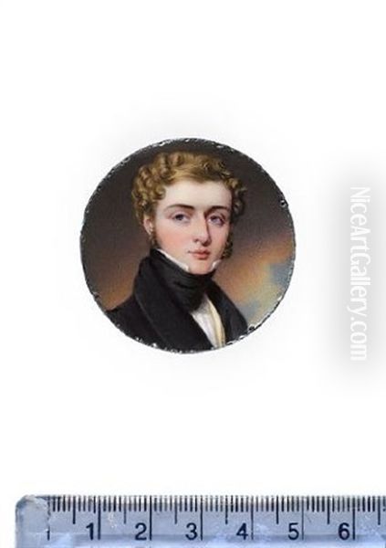 James William Caulfeild, Viscount Caulfeild, Wearing Black Coat, Yellow Waistcoat, White Chemise And Black Stock - view 1