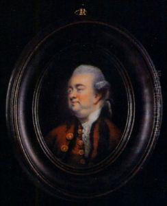 Edward Gibbon In Red, Fur-bordered Coat With Large Buttons, Matching Waistcoat And Frilled White Shirt