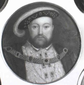 King Henry Viii In Fur-trimmed Red Cloak by Henry Bone