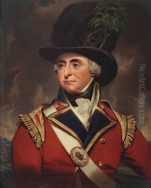 General Robert Manners (1758-1823), In The Uniform Of The Light Company Of The 3rd (scots) Regiment Of Foot Guards, Scarlet Coat, Gold-bordered Blue Lapels And Collar, Gold Buttons And Wings, Part-enamelled Regimental Shoulder Belt Plate Decorated With Th - view 1