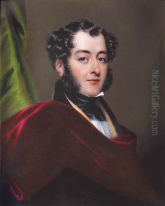 Charles William Bury, 2nd Earl Of Charleville (1801-1851) Seated In Red Cloak Before A Curtain