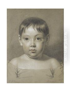 A Portrait Of A Child, Possibly One Of The Artist's Children by Henry-Pierce Bone