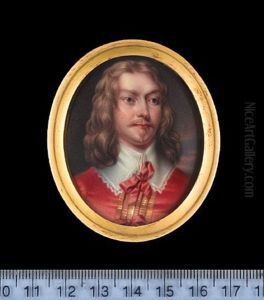 Sir Charles Lucas, Wearing Pink Silk Doublet Trimmed With Gold Braid And Held With Pink Ribbon Bows And White Lace Trimmed Collar
