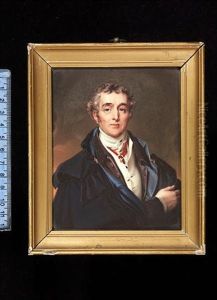 Arthur Wellesley, 1st Duke Of Wellington, Wearing Brown Coat, White Waistcoat, Tied Cravat, Blue-lined Black Cloak With Gold Clasps by Henry-Pierce Bone