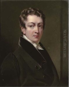 A Young Gentleman, In Black Coat With Black Buttons, Velvet Collar And White Knotted Cravat