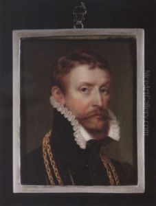 Self-portrait, Wearing Black Doublet, Slashed To Reveal White, White Ruff Collar And Two Gold Chains