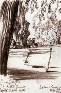 A View Of The Botanic Gardens, Oxford by Muirhead Bone