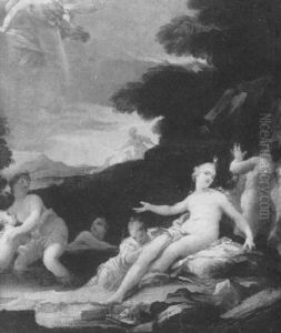 Diana Resting With Her Nymphs By A Pool by Matteo Bonechi