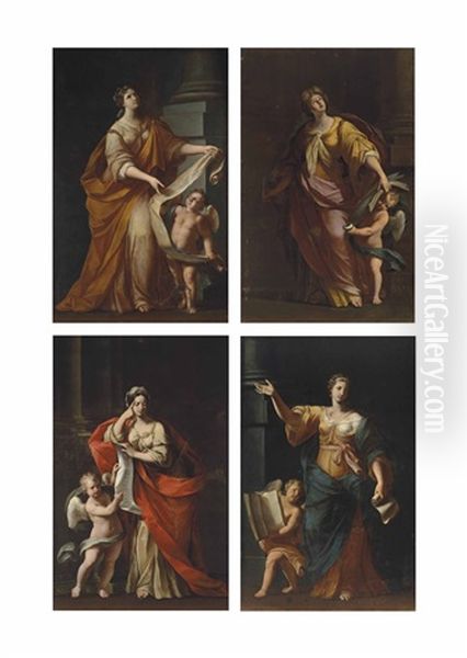 A Sibyl With A Putto Holding A Scroll; The Samian Sibyl; The Persian Sibyl (+ A Sibyl With A Putto Holding A Book; 2 Works) - view 1