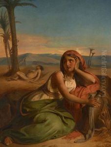 Agar Et Ismael Au Desert by Jacques-Louis Bonet