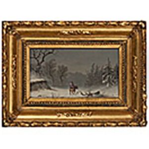 Winter Scene With Lone Figure by William van de Bonfield