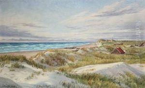 Kystparti Fra Gamle Skagen. Eftermiddagsbelysning I August by Louise Marie Magdalene Bonfils