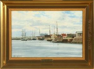 Scenery From Nordby Harbour by Louise Marie Magdalene Bonfils