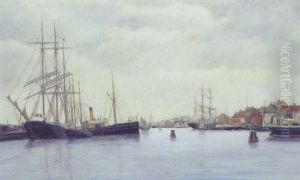 Havneparti by Louise Marie Magdalene Bonfils