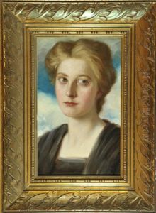 Portrait Einer Blonden Dame