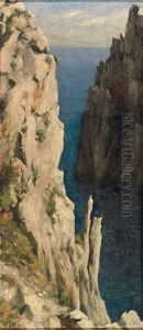 Besonnte Steilkuste Am Meer by Walter Von Bonge