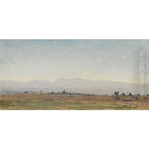 Landscape With View Of Low Lying Mountains