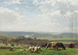Paturage En Auvergne by Auguste Bonheur