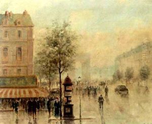 Paris Street Scene by Auguste Bonheur