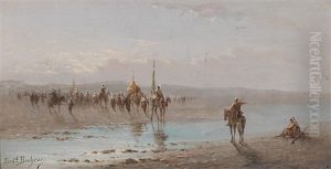 Passage D'un Che Sur Le Cheliff Algerie by Ferdinand Bonheur