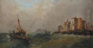 Barque Dans La Tempete by Ferdinand Bonheur
