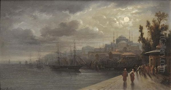 Constantinople, Sainte Sophie Au Clair De Lune - view 1