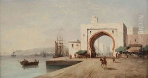 Vue D'un Port Oriental Anime by Ferdinand Bonheur