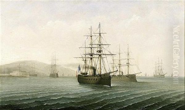 Paysage Cotier Avec Navires Francais - view 1
