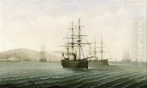 Paysage Cotier Avec Navires Francais by Ferdinand Bonheur