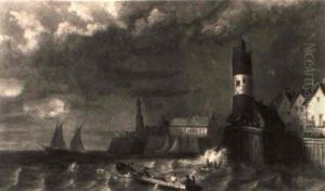 Vue De Port by Ferdinand Bonheur