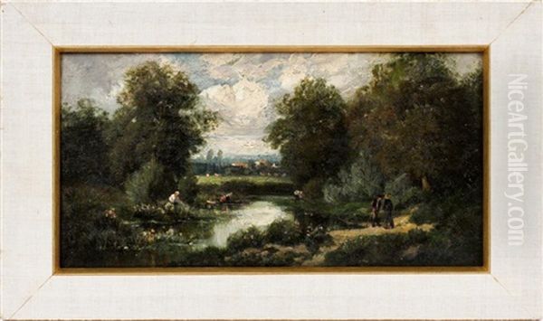 Men By Pond - view 1