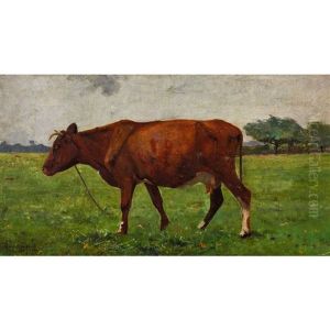 Une Vache Vue De Profil Dans Un Paysage by Rosa Bonheur