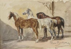 Etude De Trois Chevaux by Rosa Bonheur