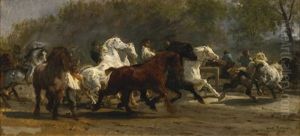 Le Marche Aux Chevaux De Paris by Rosa Bonheur