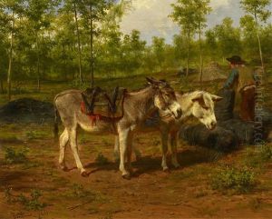 Kohler Mit Seinen Beiden Eseln by Rosa Bonheur