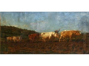 Loading The Hay Wagon; Ploughing With Oxen by Rosa Bonheur