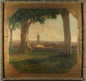 ''paesaggio Con Case''. by Vezzoli Alcide