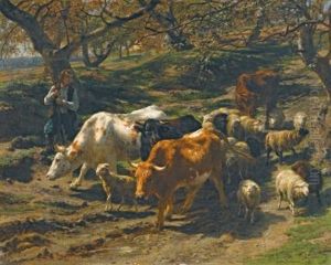 Un Berger Avec Son Troupeau by Rosa Bonheur