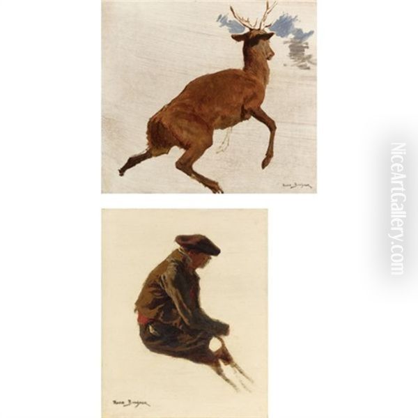 Study: Stag (+ Study: A Man, Smllr; 2 Works) - view 1