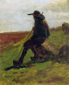 Berger Dans Un Paysage by Rosa Bonheur