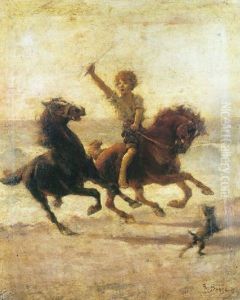 Muchacho Cabalgando En La Playa by Rosa Bonheur