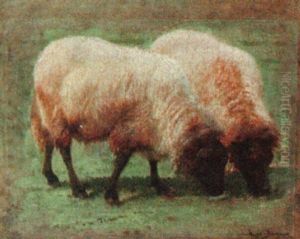 Two Grazing Sheep by Rosa Bonheur