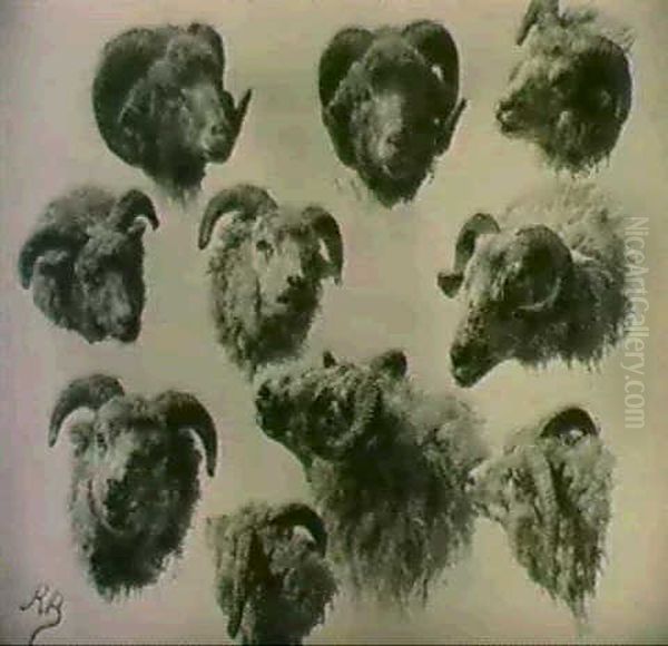 Studies Of Ram's Heads - view 1